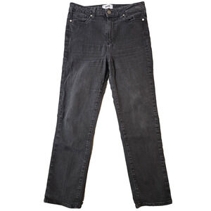 Paige Jeans Womens Size 29 Black Denim Dylan Straight Jeans Stretch Skinny Short